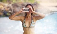 Foto Fptoapparat Bikini Frau Meer