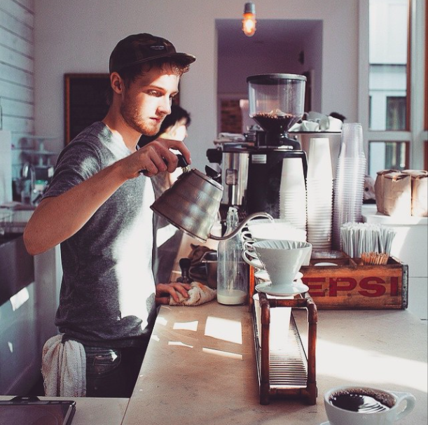 Männer-Kaffee-Heiß