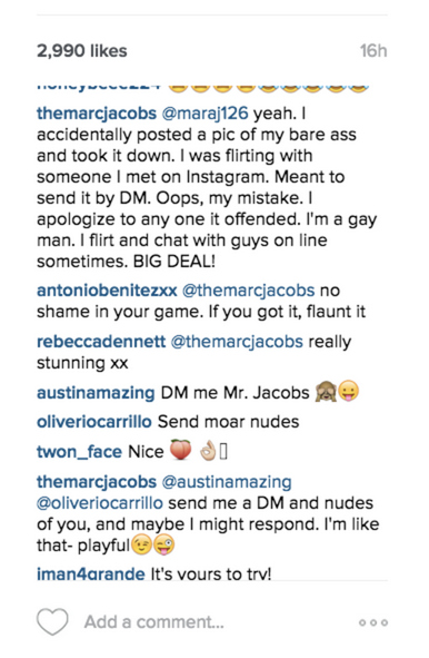 Marc Jacobs Instagram Response