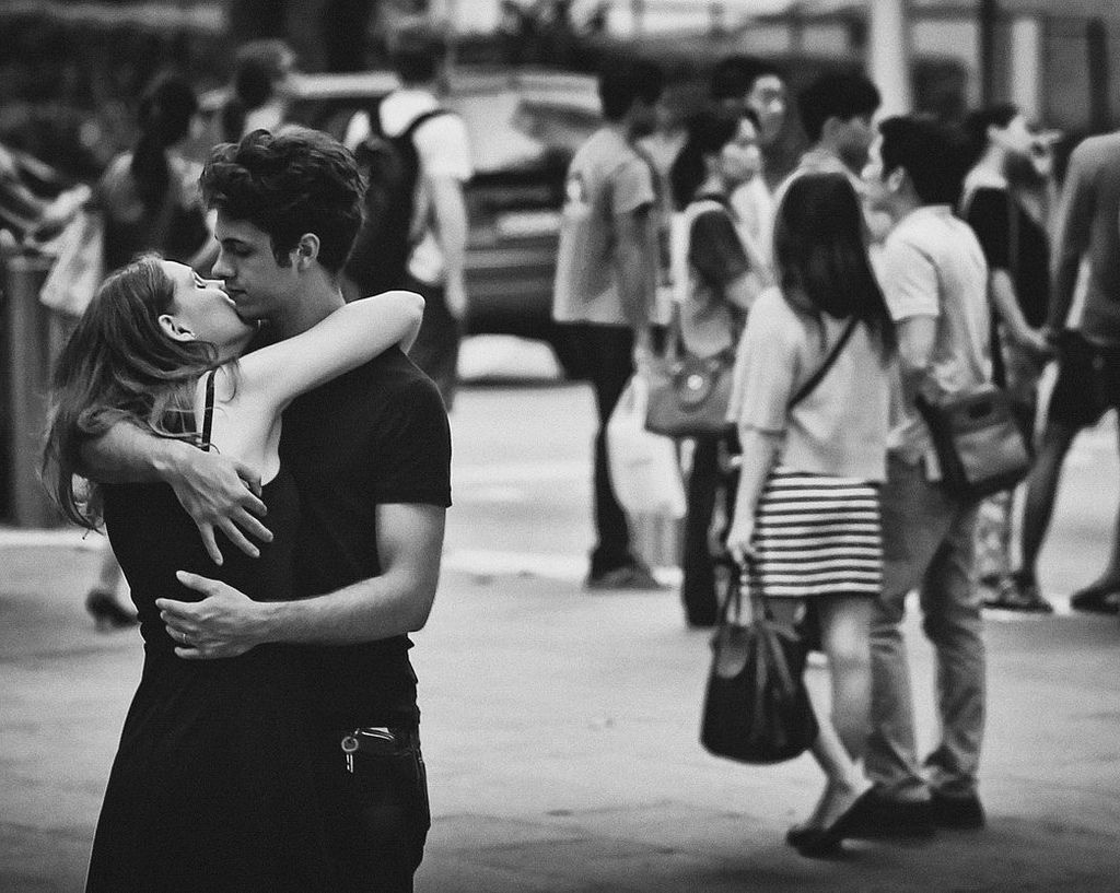 Public Kissing Couple