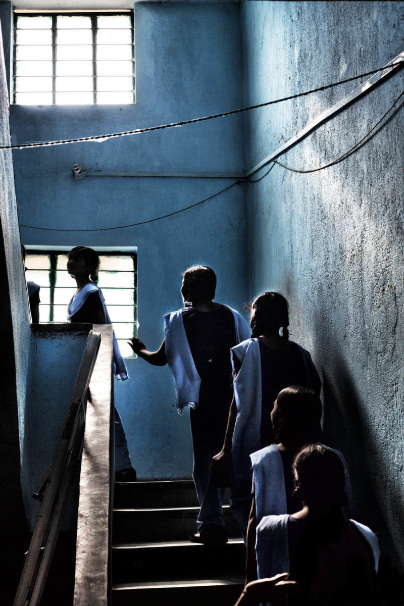 Indien Kinder Treppe Schule
