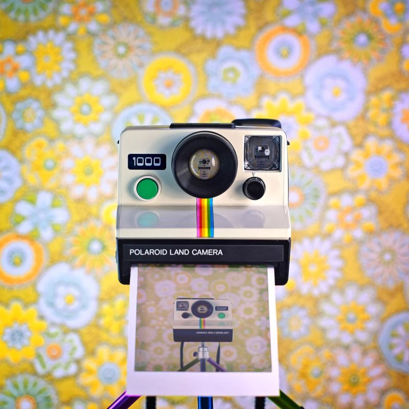 Polaroid 1000 Jürgen Novotny Kamera CameraSelfies Stativ Bunt Tapete