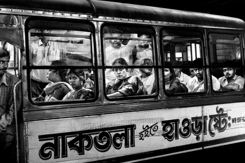 Bus Indien Voll Menschen