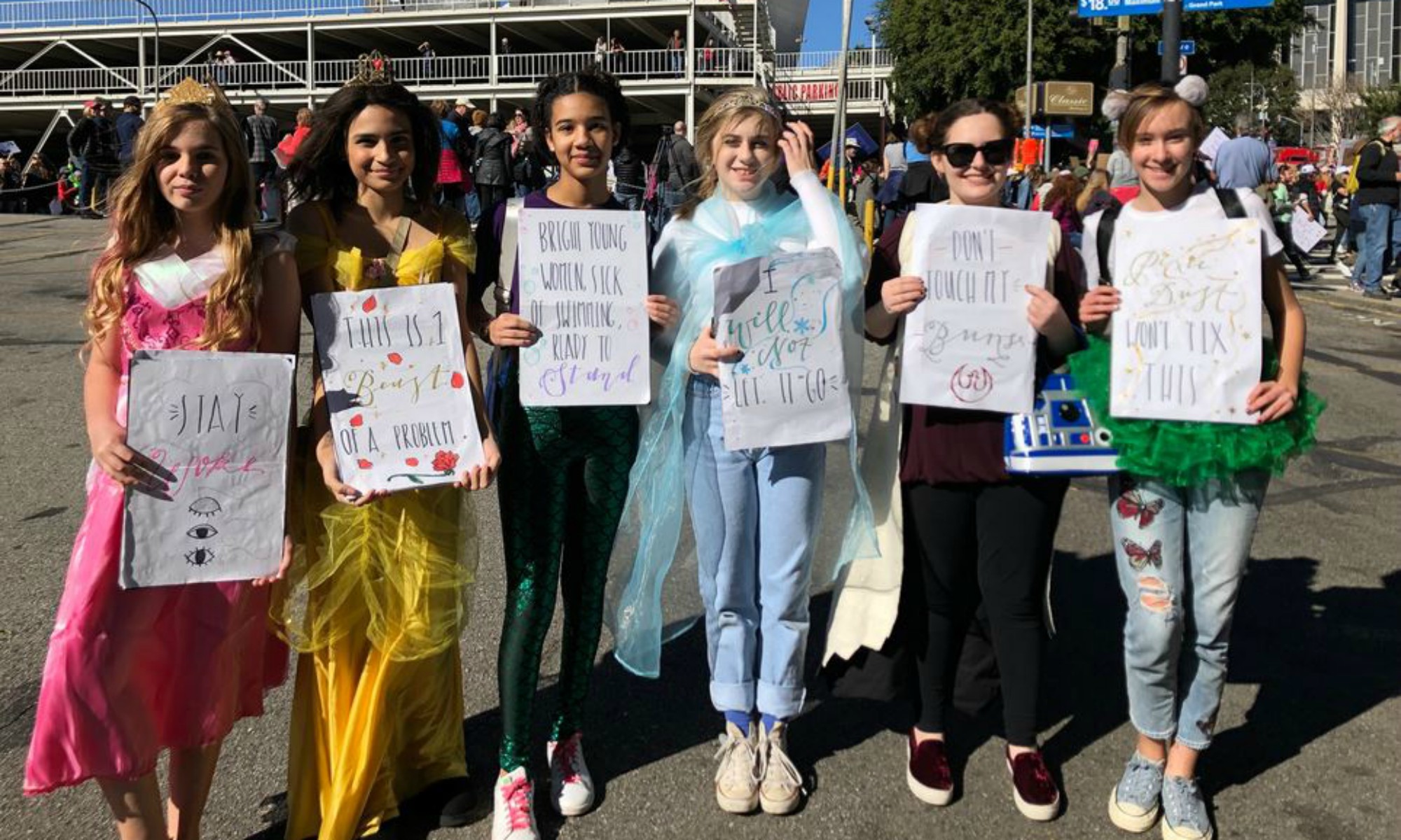 Botschaft Disney Prinzessin Bewegung Protest LA USA Women's March