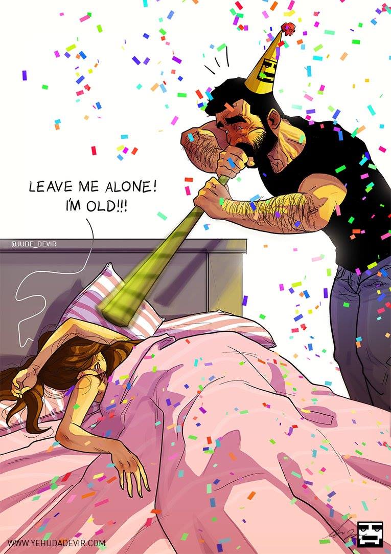 Geburtstag Konfetti aufwecken Bett Alter