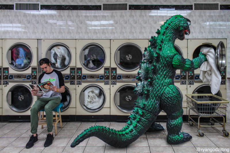 Wäsche Waschsalon Dino Warten