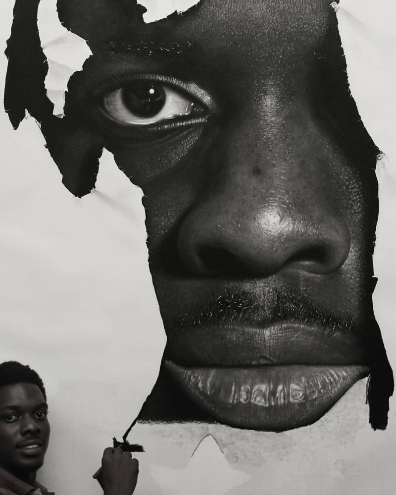 Ken Nwadiogbu Zeichnung Hyperrealismus Porträt Bleistift Kunst