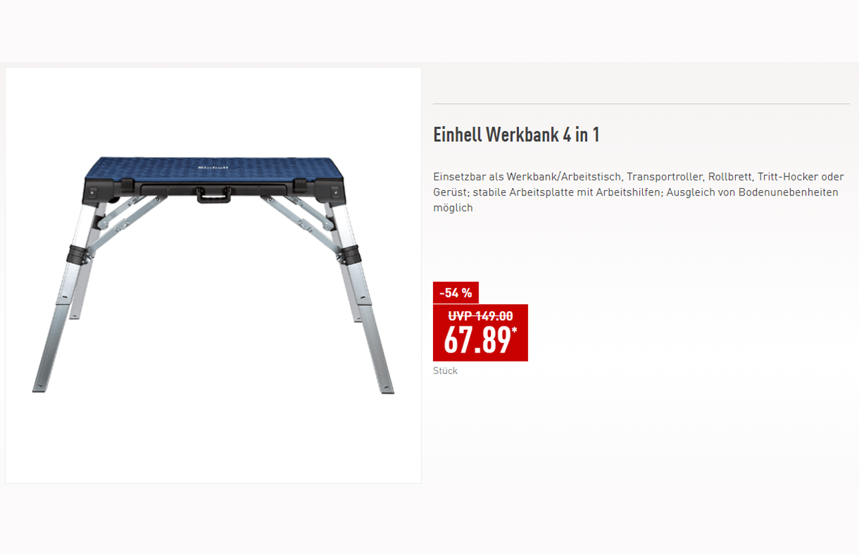 Einhell Werkbank 4 In 1 Aldi