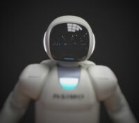 Man sieht einen menschenähnlichen Roboter