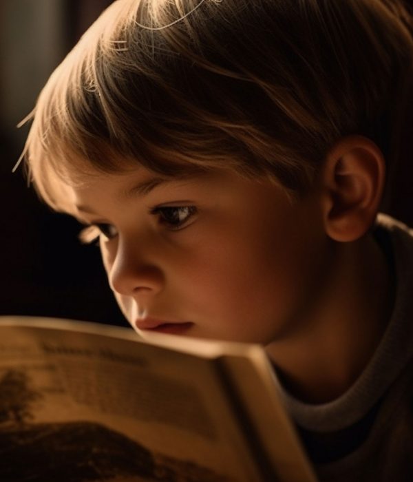 Kind liest ein Buch